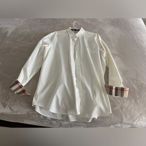 Men’s Burberry Brit XXL off white long sleeve button down shirt has one mark